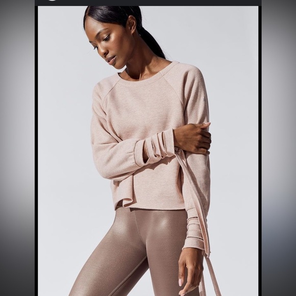 ALO Yoga Beige tribe long Sleeve Cut-Out top - Picture 2 of 11